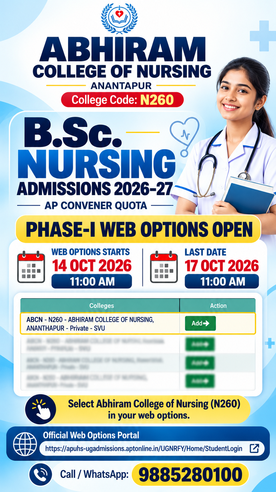Abhiram College of Nursing poster